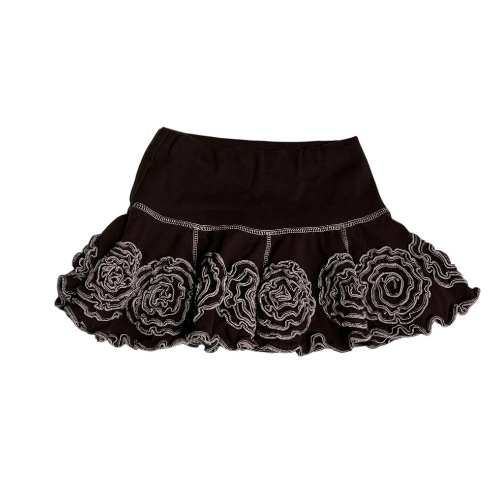 Kate Mack Brown‎ Skirt with White Floral Accents